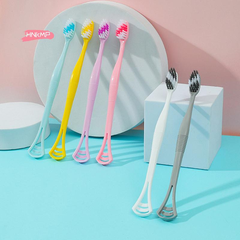 Double Head Toothbrush And Tongue Scraper Set Reusable Oral Cleaning Brush for Fresh Breath Oral Hygiene Care