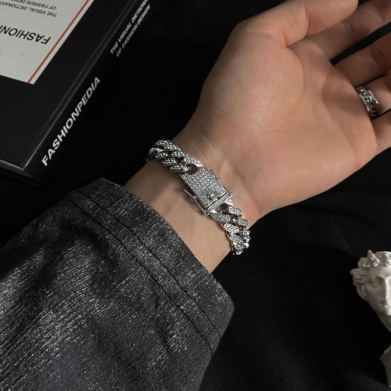 Bracelet homme, bracelet cubain, tendance, sophistiqué, à la mode, style européen, niche, accessoire design personnalisé