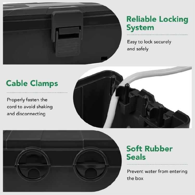 6Port Weatherproof Electrical Box Junction Box Heavy Duty PP Construction Outdoor Use for Lighting EV Chargers Pool