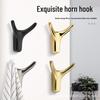 Modern Bull Horn Coat Hook - Thickened, Minimalist, Black/Gold/Gray