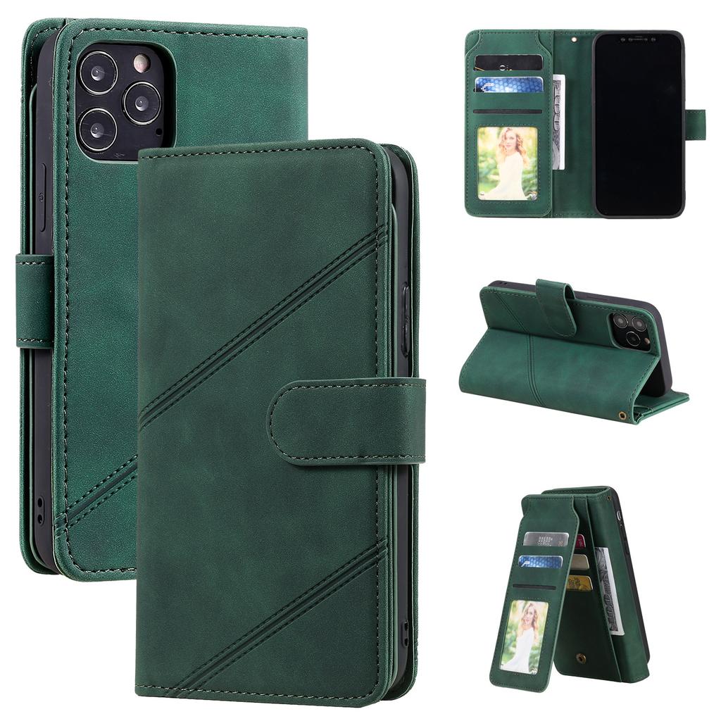 Suitable for iPhone13 mobile phone leather case 12Pro retro matte retro nine-card wallet case XsMax