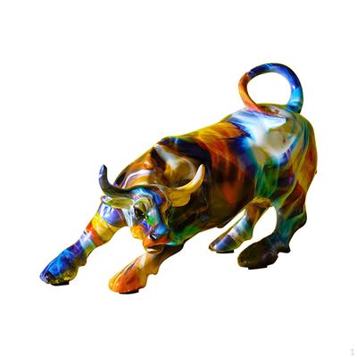 Bull Figurine Sculpture for Home Office Display - Contemporary Resin Art Piece