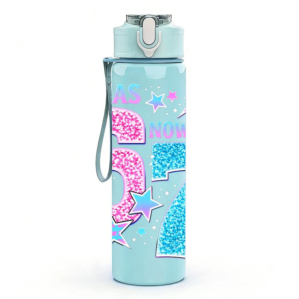 1PC I Was Made For Sixty Seven Number 750ml Color Plastic Sports Water Bottle Leakproof Flip Straw Lid Suitable for Sports Office Home Use