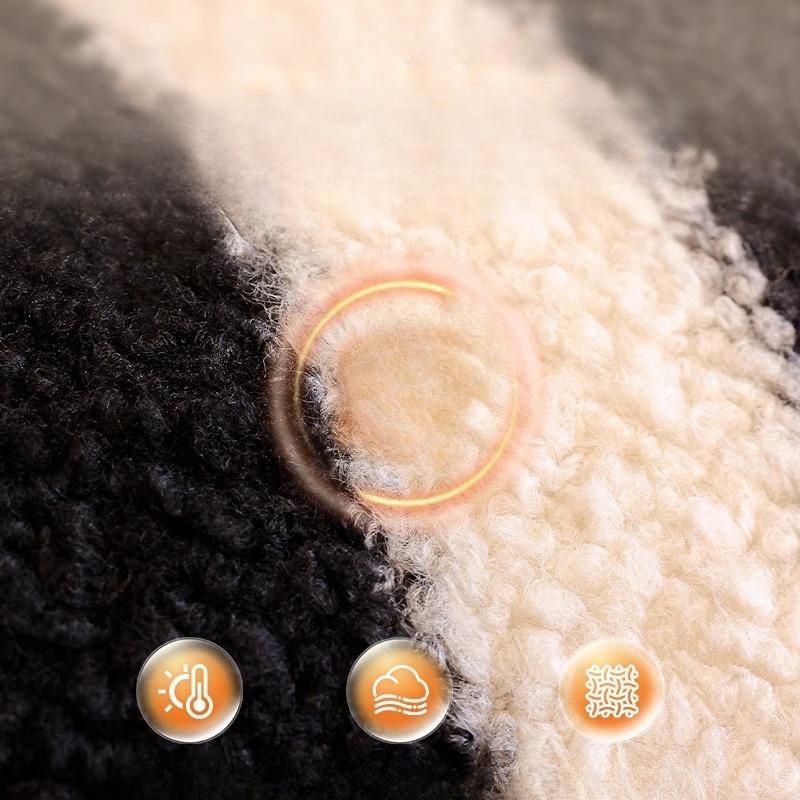 Stripe Lamb Wool Sofa Covers Minimally Thickened Plush Seat Cushion Anti Slip Sofa Blanket Living Room Decoration Couch Protective Mat