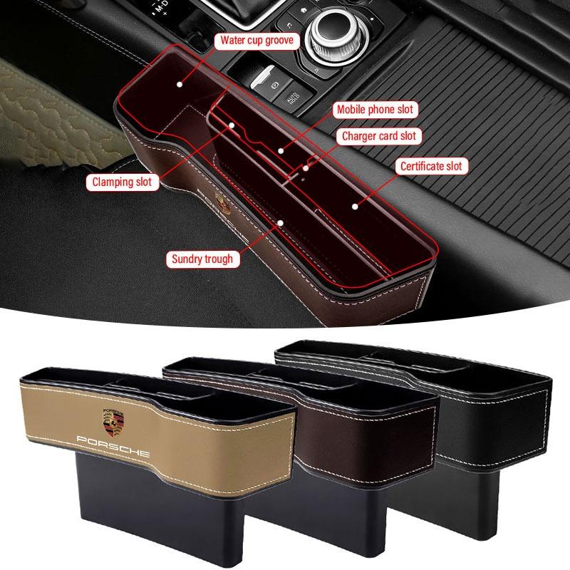 2 Piezas Organizador de Asiento de Coche Caja de Almacenamiento para la Ranura del Asiento Multifunción Artículos Para Porsche Boxster Cayenne Panamera Macan Cayman 911 918 996 917 991