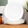 White Glass Dessert Plates 18 Cm 6 Pcs.