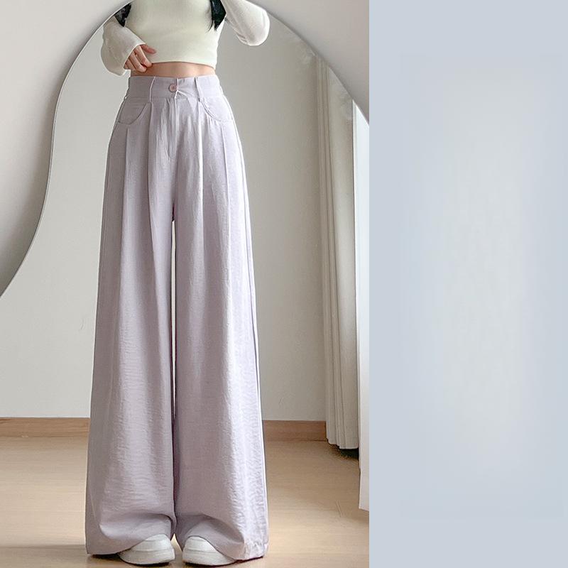 Anzughose Kinder Sommer Dünn Neu Hohe Taille Locker Fallend Lässig Dünne Weitbein Hose