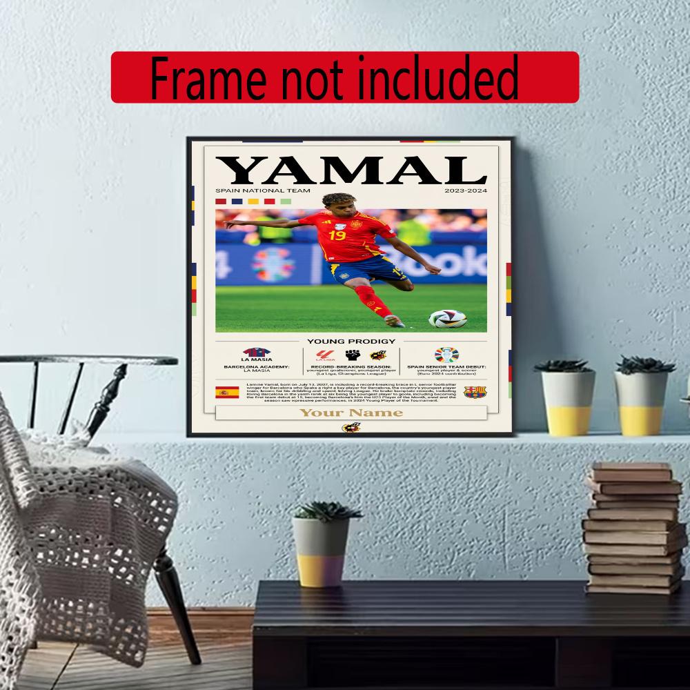 Lamin Yamal Customize Text Diamond Painting Round Diamond Mosaic Suitable For Beginners Diamond Painting Rhinestones Gift Frameless