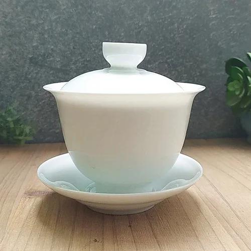 

Chinese Blue and White Porcelain Tea Tureen Bowl Handmade Ceramic Teacup Travel Portable Gaiwan Home Tea Set Drinkware 160ml 9.7x6.6cm 160ml