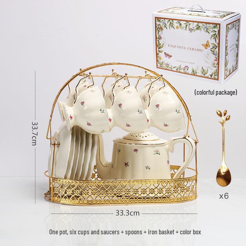 French Retro Ceramic Coffee & Tea Set Gift Box