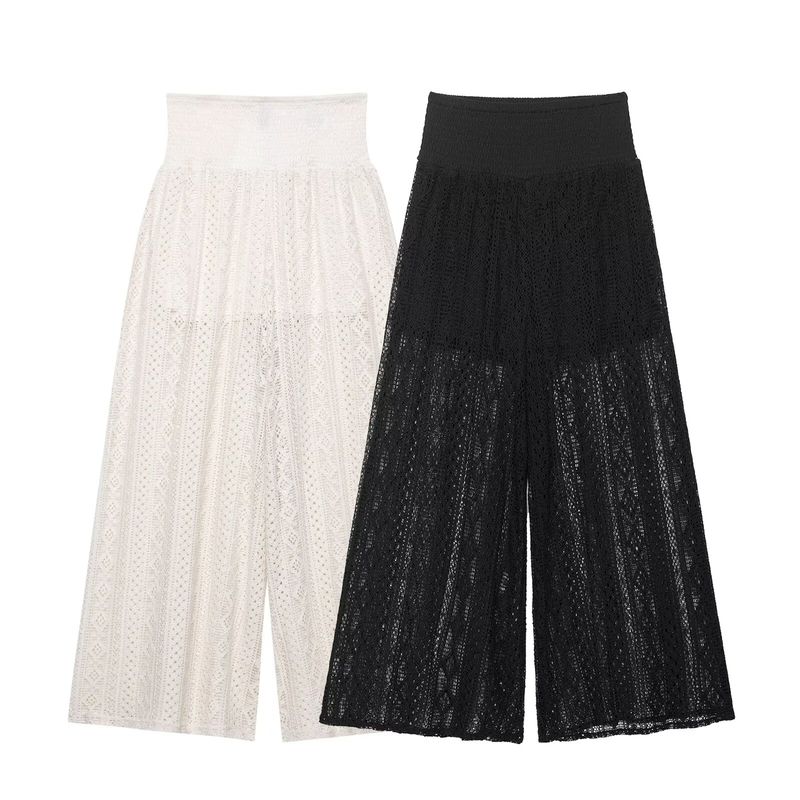 Kaslead New Arrival Women's Clothing Fashion Style Stylish Simple and Versatile Casual Imitation Lace Loose Pants