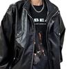 Casual sports autumn couple locomotive suit loose top jacket vintage personalized men's and women's leather jacket