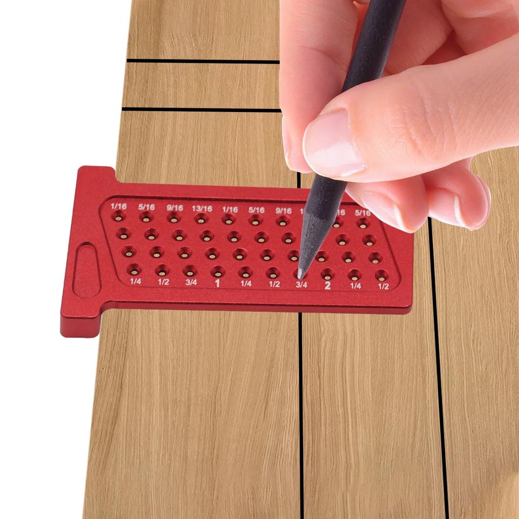 Woodworking Metric/Inch T-Square Hole Scribing Pocket Ruler Line Drawing Marking Gauge Carpenter Right Angle Protractor Layout