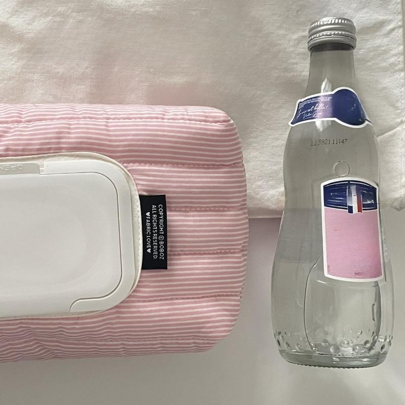 Portable Pull Out Wet Tissue Case High Quality Striped Quilted Wet Wipe Pouch Multipurpose Car Tissue Box Living Room Organizer