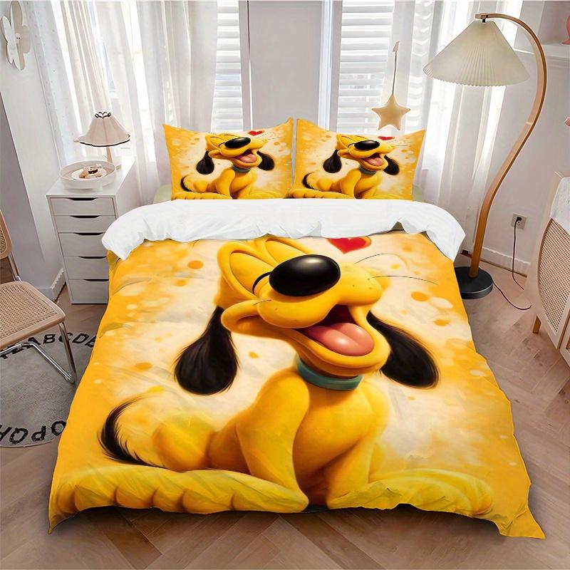 3pcs Pluto Bedding Set - Includes 1 Quilt Cover and 2 Pillowcases, Comfortable Bedding with Stylish Design for Bedroom, Machine Washable - Perfec