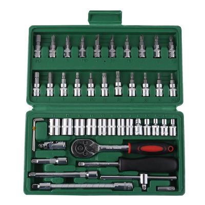 Cricchetto con spinta 46 pz/set Kit chiave dinamometrica a cricchetto Set di chiavi durevoli a bussola da 1/4 di pollice