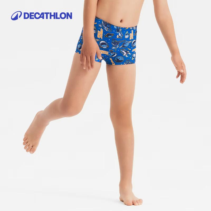 Decathlon Kids' Anti-Chlorine Printed Swim Trunks