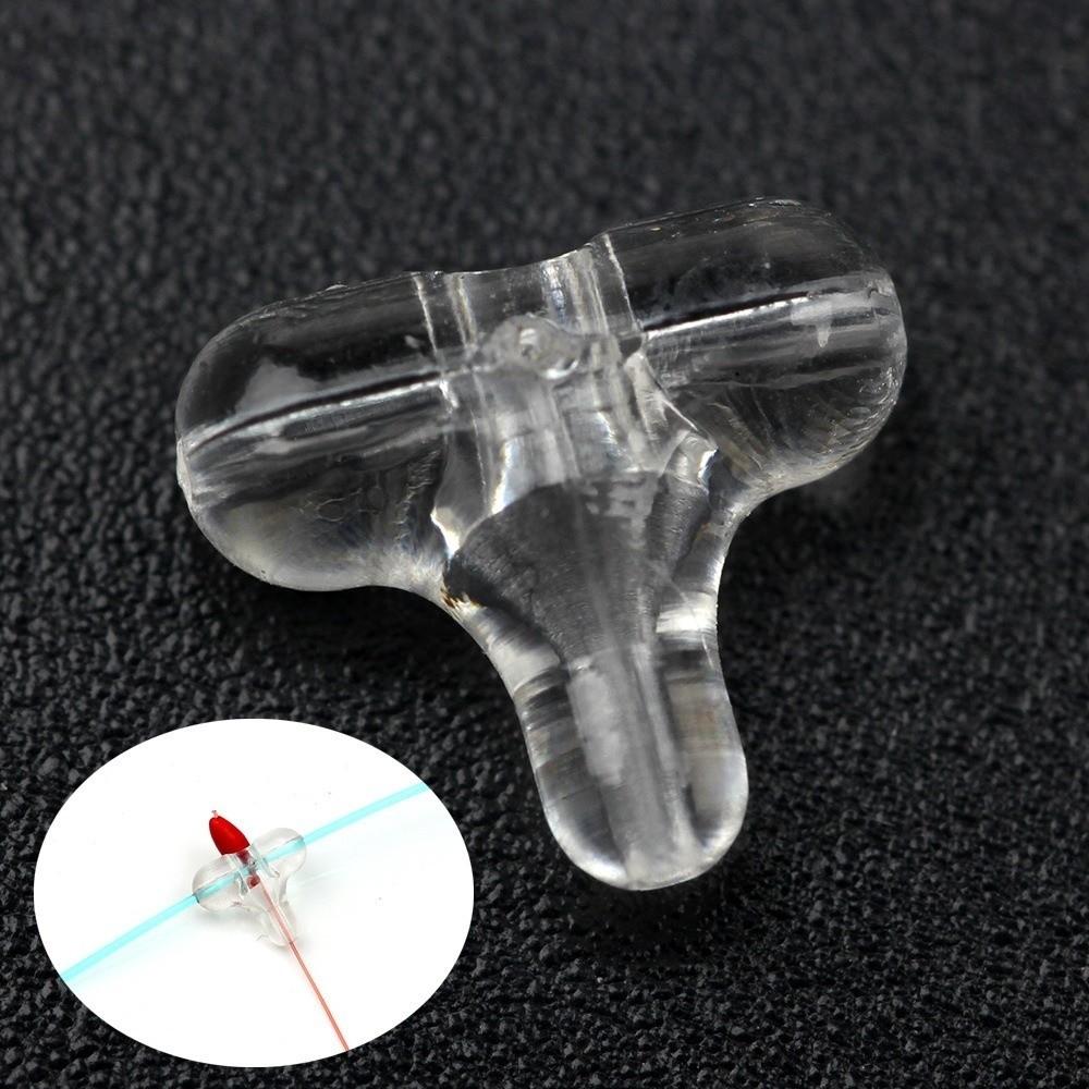 30PCS Transparent Clear Oval Double Cross Hole Beads Fishing Beads Sabiki Rig 3 Way Connector Fishing Accessories Cross Bead