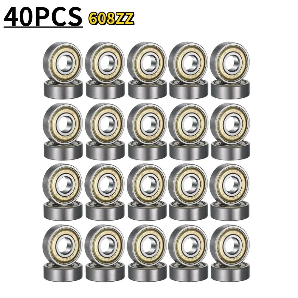Kuličková ložiska 608ZZ Uhlíková ocel Jednořadé ložisko Miniaturní ložiska s hlubokou drážkou pro skateboardové 3D tiskárny Brusle Příslušenství