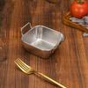 With Handle Korean Stainless Steel Plate Square Flat Dish Basket Snack Plate  Restaurant
