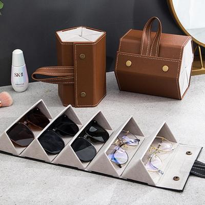 Folding Glasses/Sunglasses Case with 5 Compartments