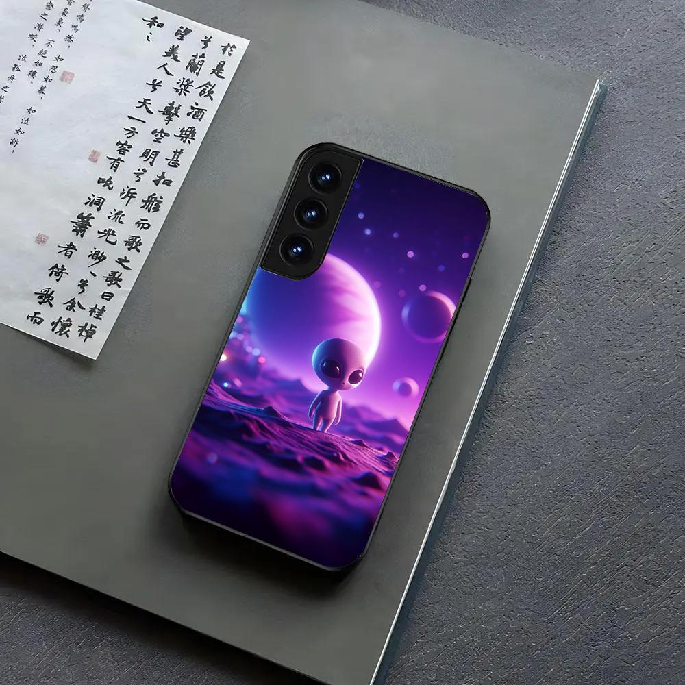 UFO Alien Phone Case For Samsung S24, S25 22,30,Note20,Ultra,Lite,Ultra5G,Plus,FE Black Cover