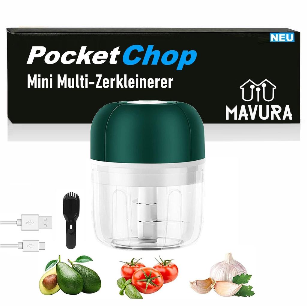 POCKETCHOP Elektrický Mini Sekáček Akumulátorový Multi-Sekáček USB Chopper