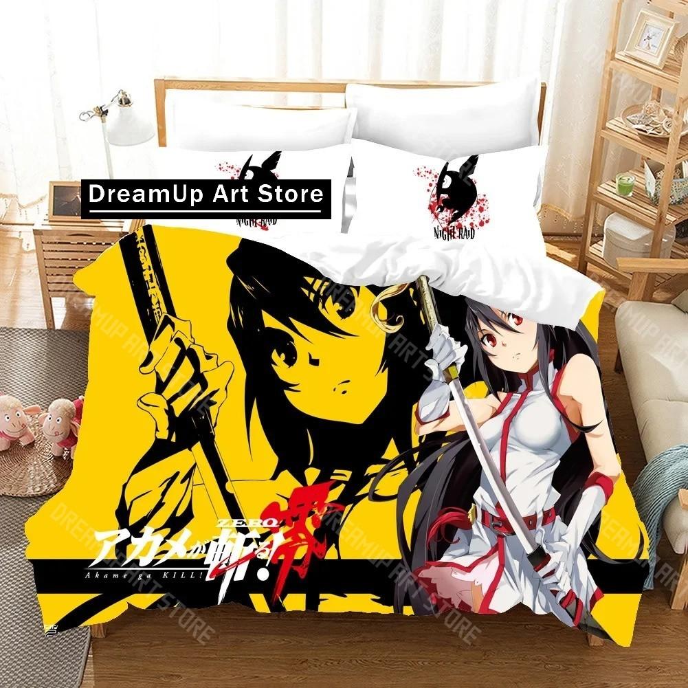 3D Printed Akame ga Kill Anime Bedding Set for Boys Girls Duvet Cover Pillowcase Twin Queen King Full Single Double Sizes