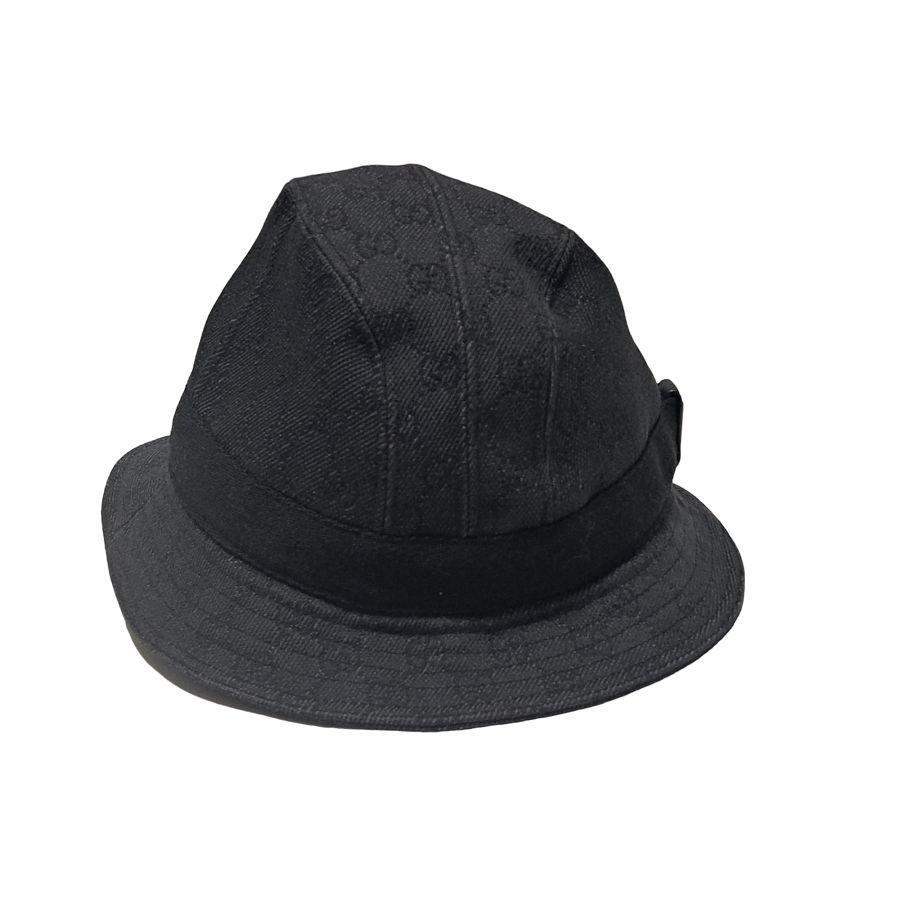 Used Gucci Hat GG Pattern Denim Black Black GG Hat L Men's Women's GUCCI Cotton