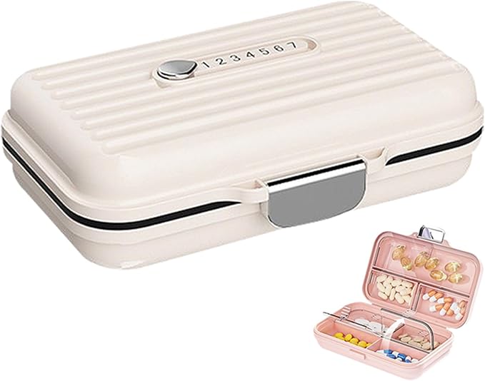 

Portable 7-Day Pillbox, Vitamin Storage Box, Moisture-Proof And Bpa-Free