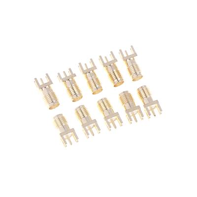 10Pcs/set Metal SMA Female Jack Adapter PCB Board Edge Mount Adapter Socket Jack With Solder Base