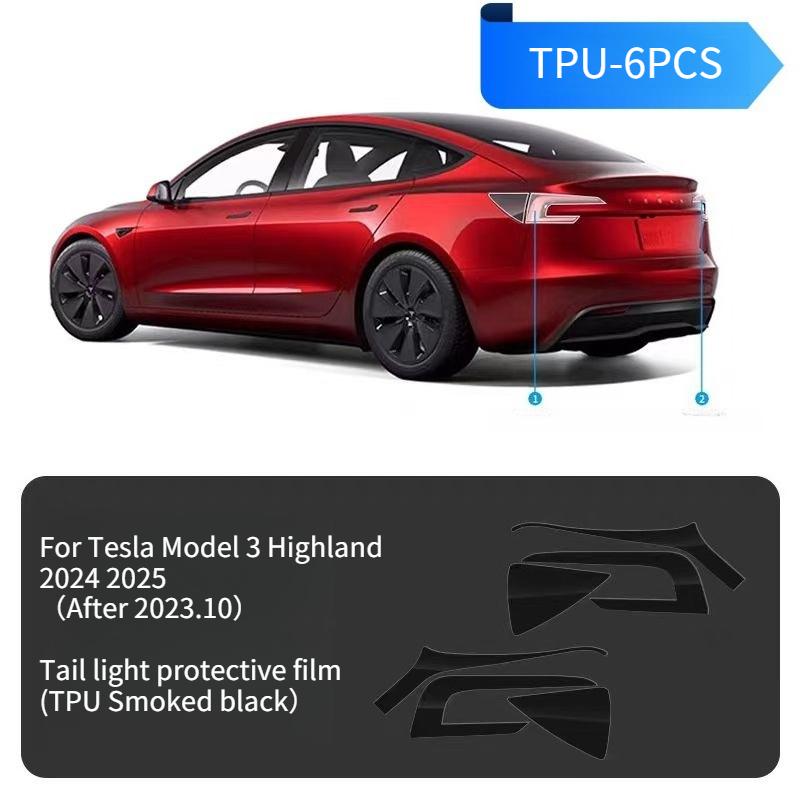 Car Clear TPU Transparent Headlight Tail Film Body Sticker Pre-Cut Paint Protection Decor Film for Tesla Model 3 Highland 2025