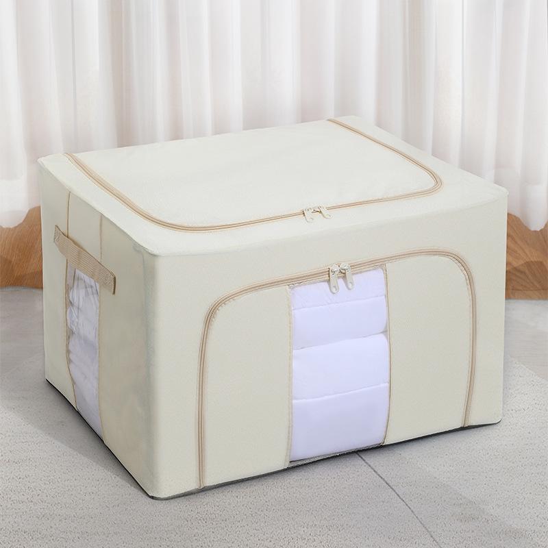 Large Oxford Cloth Storage Box for Clothes and Quilts - Fabric Organizer with Steel Frame