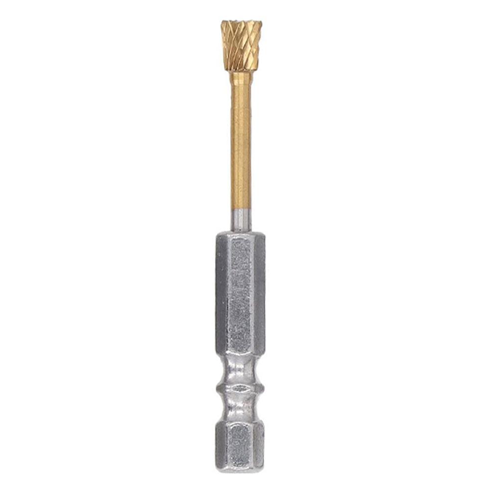

3-N6 64mm Titanium-Coated Double-Flute Carbide Rotary Burr File Grinding Drill Bit with 1/4 Hex Shank Type A