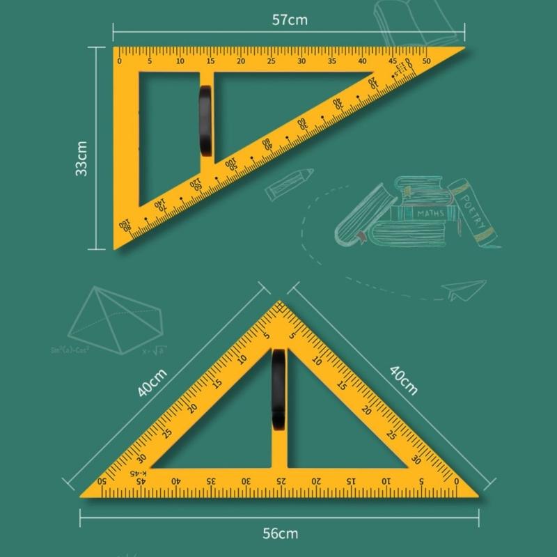 Großes Dreiecklineal-Set Geometrie Winkelmesser Lehrer Tafel-Zeichenwerkzeug