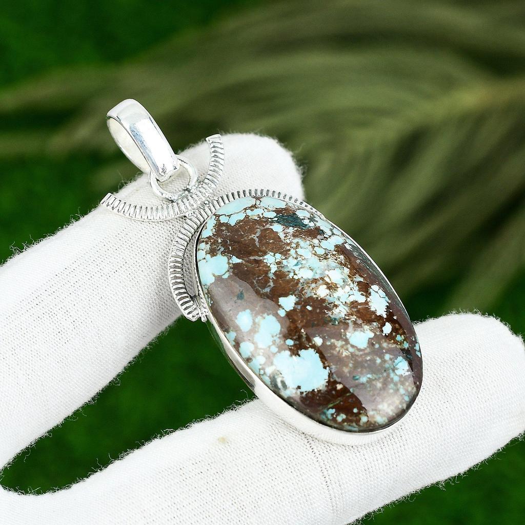 Sterling Silver Throat Chakra Natural Tibetan Turquoise New Wife Pendant Jewelry