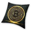 Funda de Cojín Bitcoin Cripto Criptomoneda Decorativa para el Hogar Personalizada Cuadrada Blockchain Btc Funda de Cojín 40x40cm Funda de Almohada