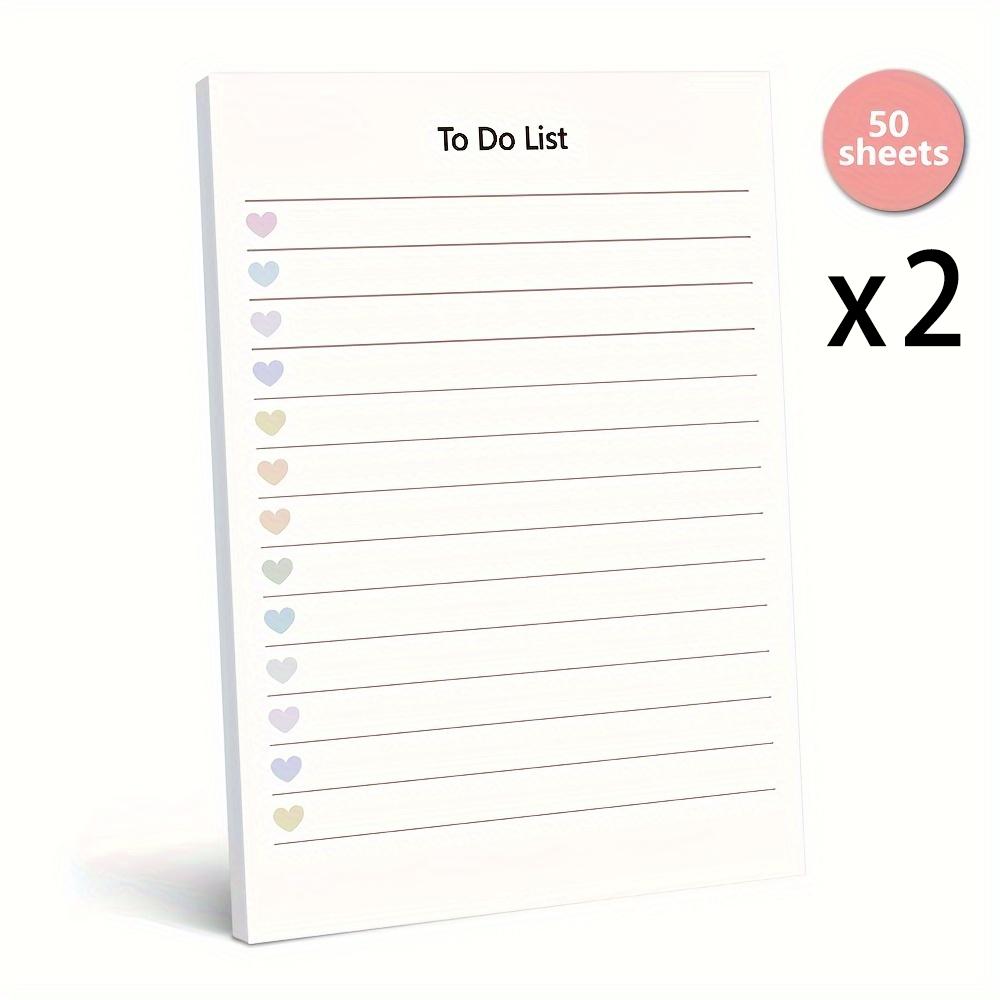 

2 шт., Блокнот для дел - Блокнот-ежедневник на 50 листов, 5,5x3,9 дюйма, Отрывной блокнот, Список задач, Заметки, Снова в школу, Планировщик белый