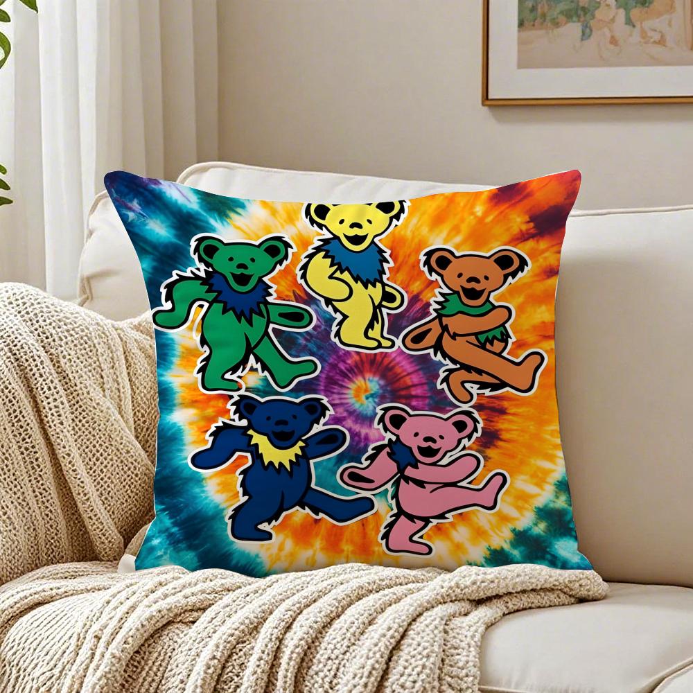 Psychedelic American Band GGrateful DDead Cushion Cover Pillowcase Antidustmite Living Room Sofa Decor Cushion Room