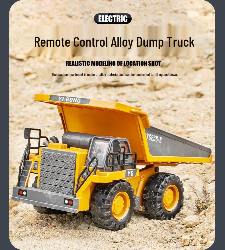 2.4G Remote Control Excavator & Bulldozer Toy - Alloy Construction Vehicle for Kids