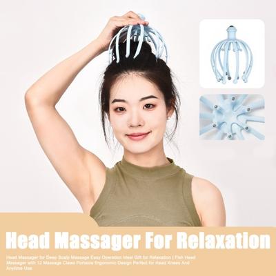 Octopus-Kopfmassagegerät mit 12 Massagekrallen, tragbares ergonomisches Design, einfache Bedienung, Gerät zur tiefen Kopfhautmassage