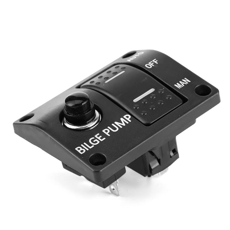 Upgrades Bilge Pump Switch Panel 3 Way 12V/24V Marine Switch Panel Water Pump Control Button Switch Fishing Boat Switch