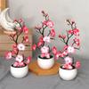 Künstliche Winterjasmin Bonsai Blume Kleiner Baum Simulation Topfpflanzen Heimdekoration 30cm Kunstblumen Tisch-Topf-Dekorationen