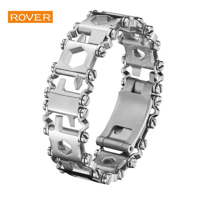 Multifunkční náramek Kovové nástroje šroubovák Náramek z nerezové oceli Pánský venkovní nástroj 29 v 1 Nouzový EDC nástroj přežít