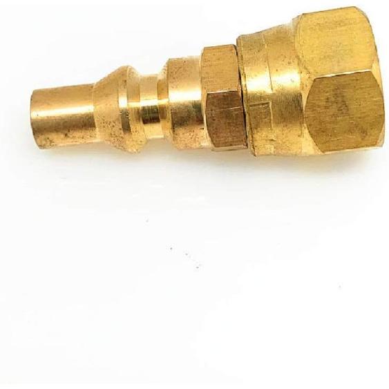 2Pcs Brass RV Propane Quick Connect Fitting 1/4' inch Quick Connect Plug to 3/8' Female for Grill Heater Appliance