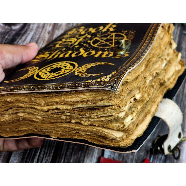 Book Of Shadows, Leather Grimoire, Leather Journal, Magic Book, Celtic journal The Morrigan, Leather book Travel notebook