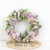 Pink-Purple Artificial Flower Wreath with Light Pink Hydrangea and Rose for Spring Door or Courtyard Decoration