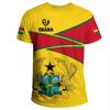 GHANA Flagge 3D-Druck Sport Schnelltrocknend Atmungsaktiv Herren T-Shirt Outdoor Fußballtrikot Fan Club