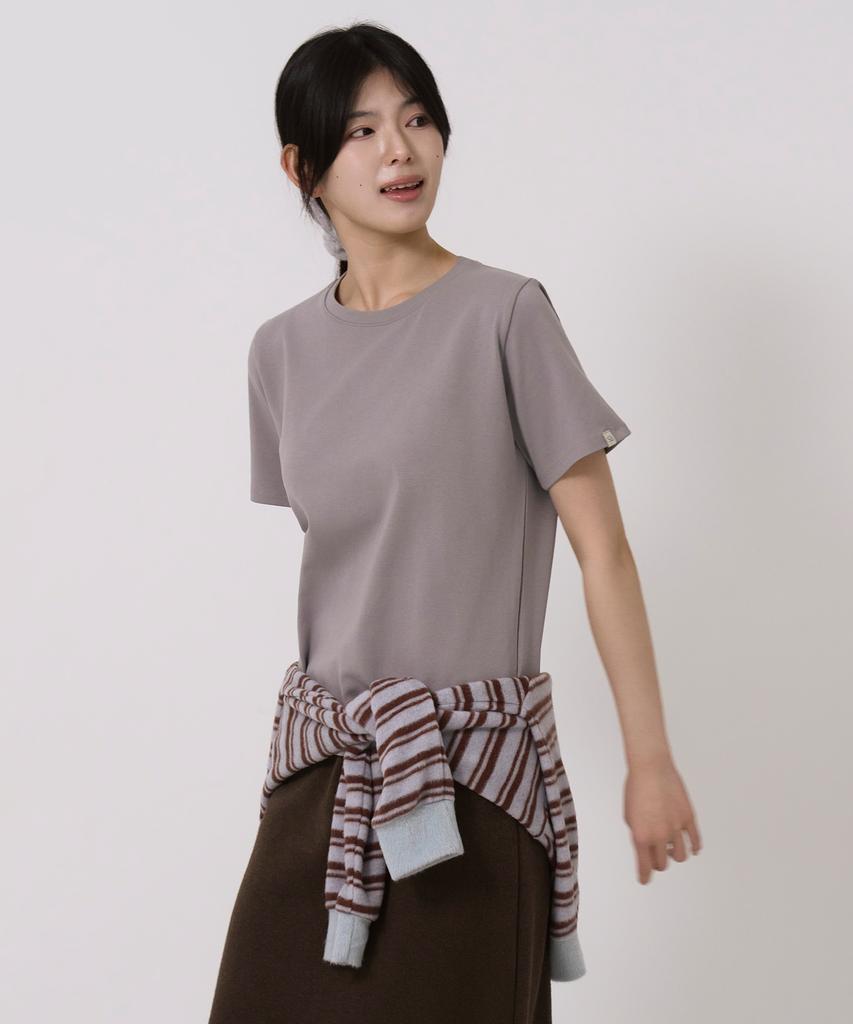 Sayu Basic Tension Short Sleeve T-Shirt Gray