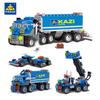 School Bus Truck Building Blocks City Vehicle Friends Wagon Lorry Cargo Van Race Car Transporter Models Sets Construction Toys